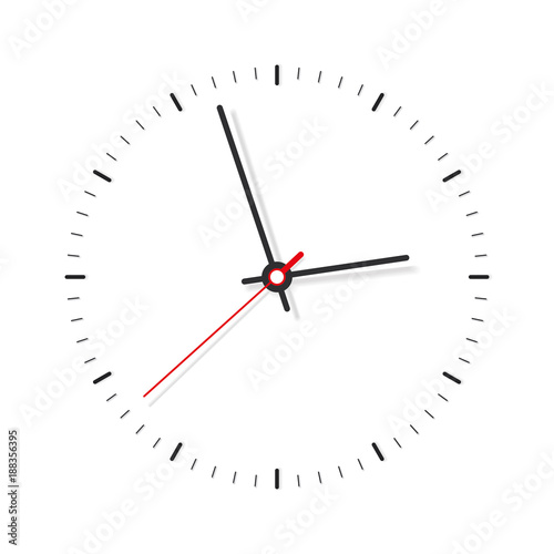 Clock icon minimalistic in flat style. Timer on white background. Business watch. Vector design element for you project