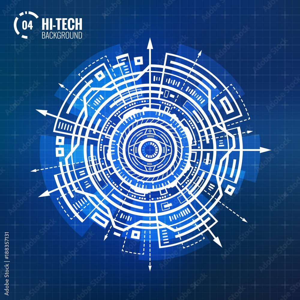 Obraz premium Sci-Fi Futuristic Circle Element Design