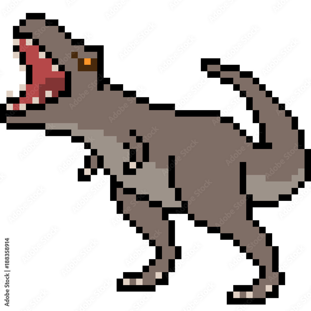 vector pixel art tyrannosaurus