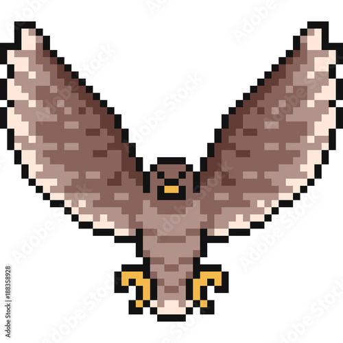 vector pixel art hawk