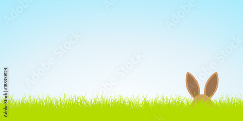 Easter Banner Meadow Bunny Sky