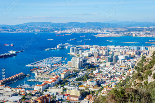 View over Gibraltar from above