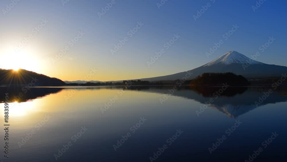 Sunrise and Mt. Fuji from Lake Sunrise and Mt. Fuji from Lake