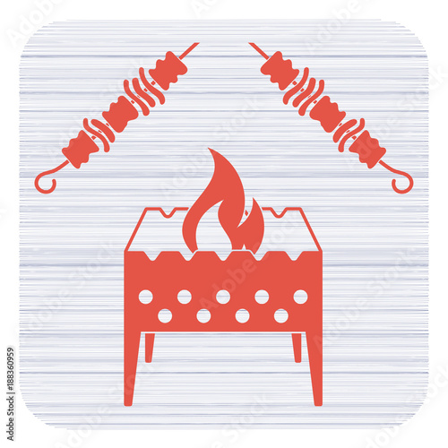 Brazier grill with kebab icon