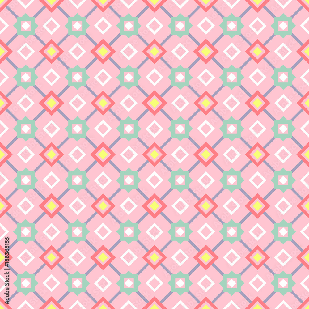 Decorative geometric pattern in pink