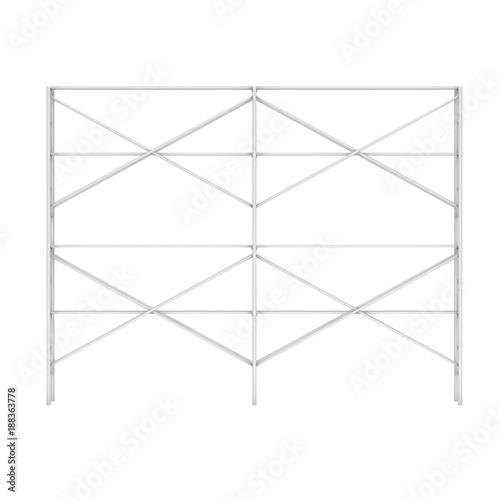 Fototapeta Naklejka Na Ścianę i Meble -  Scaffolding metal construction isolated on white. 3d render illustration