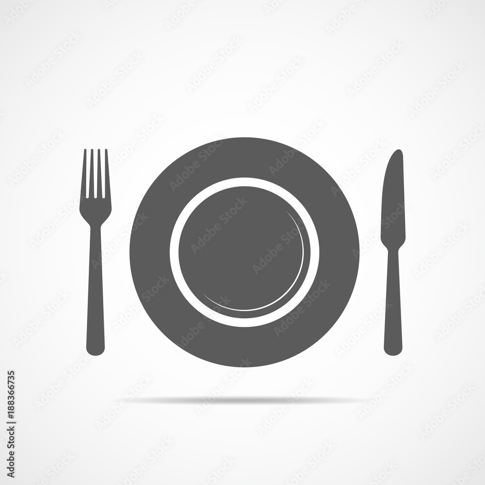 Gray restaurant symbol. Vector illustration Gray restaurant symbol. Vector illustration
