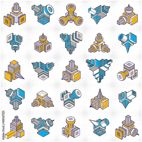 Vector abstract shapes collection.