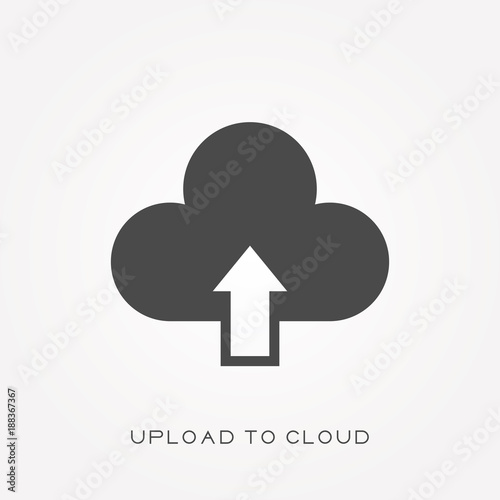 Silhouette icon upload to cloud