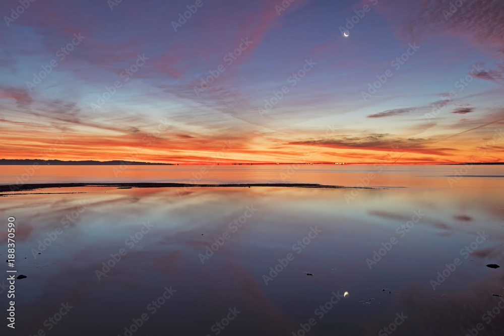Sunrise at California desert Salton Sea