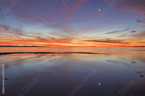 Sunrise at California desert Salton Sea