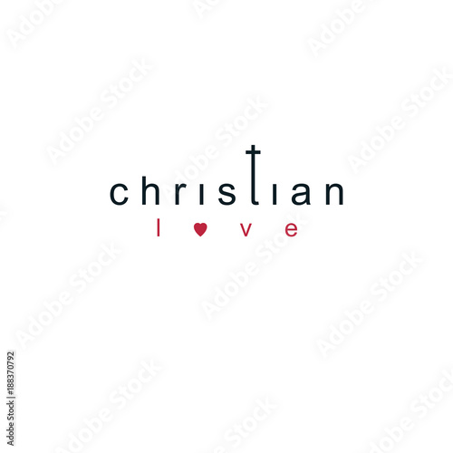 Christian love lettering logo isolated on white.