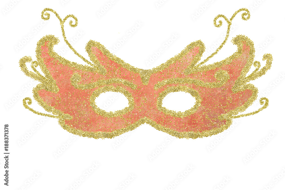 Carnival mask pink and gold isolated. Carnival mask pink and gold isolated.