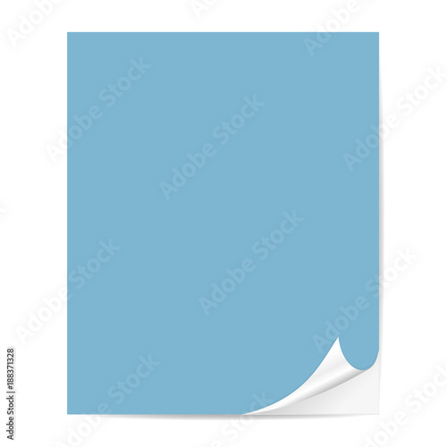 Page curl corner on blank sheet of paper. The rolled angle of the magazine. Vector