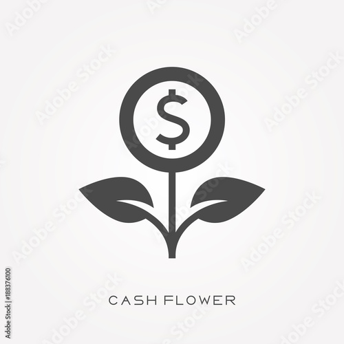 Silhouette icon cash flower