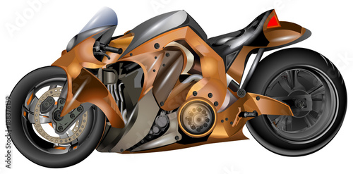 Futuristic motorcycle vector illustration on white background