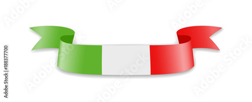 Italy flag in the form of wave ribbon. Vector illustration.