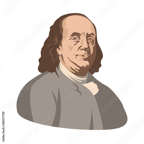 president day  franklin vector illustration flat style front