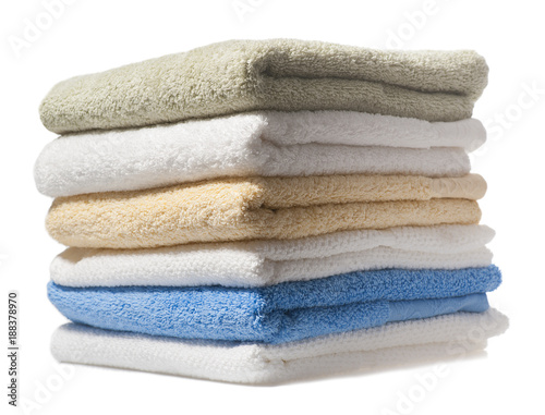 towels on white background