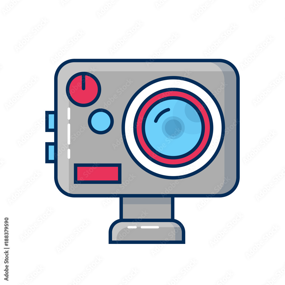 Action camera icon. Extreme cam embleme. Vector illustration.