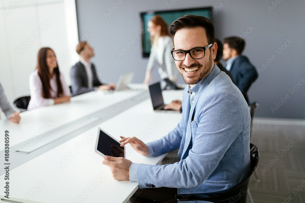 Business people conference in modern meeting room