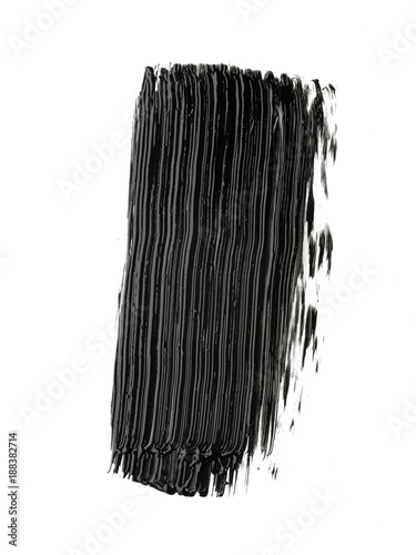 super black mascara paint on white background