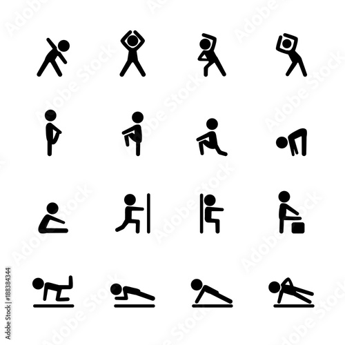 exercise fitness icon set, vector eps10
