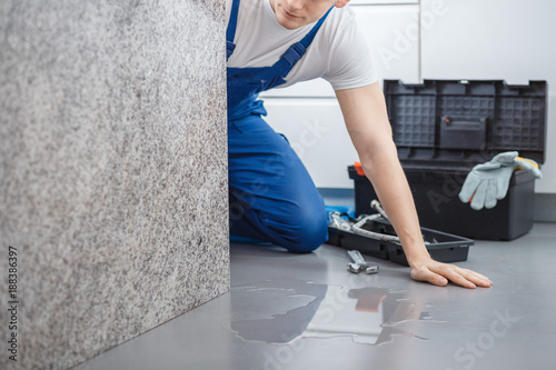Plumber with tool box