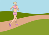 Illustration of a running woman