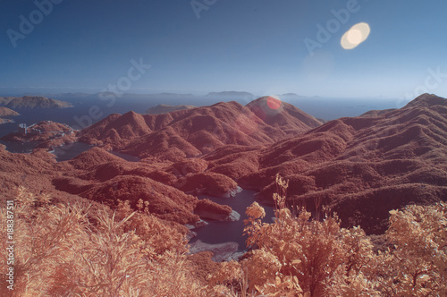 surreal scene in infrared colors