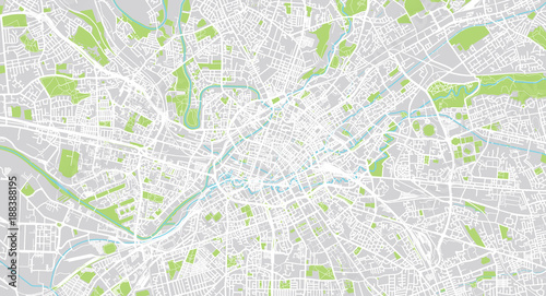 Urban vector city map of Manchester  England