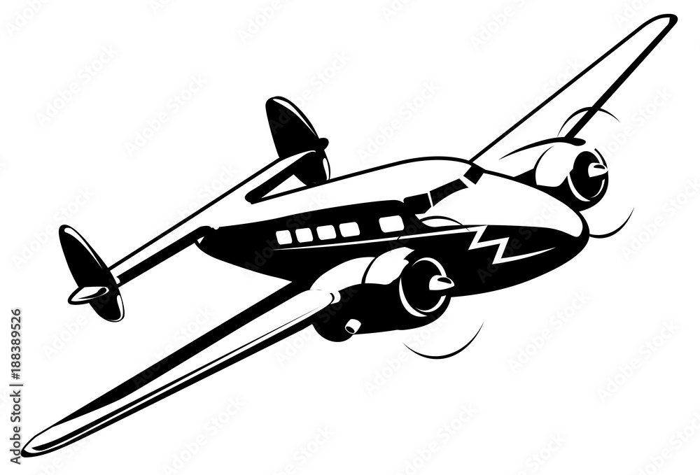 Vector Cartoon retro airplane Vector Cartoon retro airplane