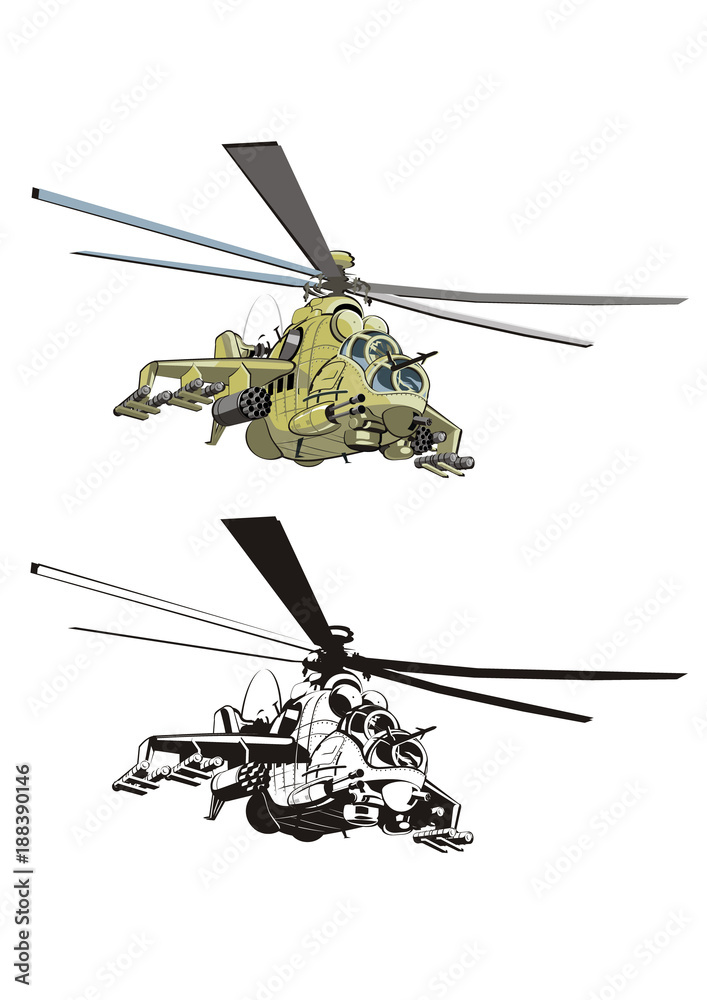 Fototapeta premium cartoon strike helicopter