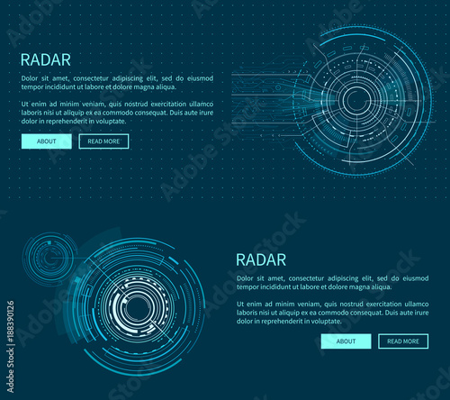 Radar Layout with Many Figures Vector Illustration