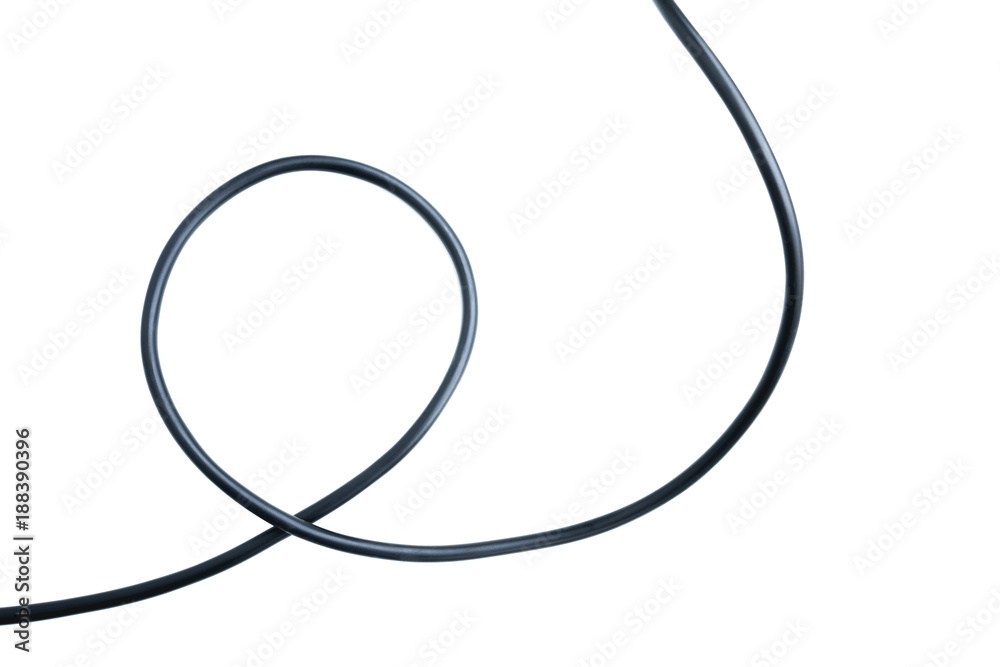 Black wire cable isolated on a white background abstraction. Black wire cable isolated on a white background abstraction.