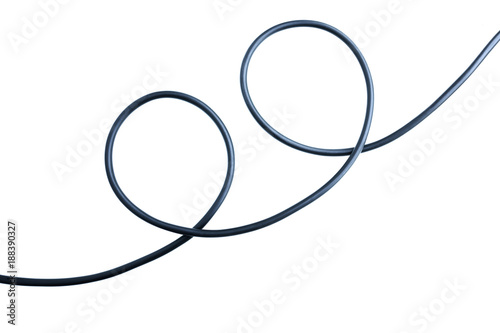 Black wire cable isolated on a white background abstraction.
