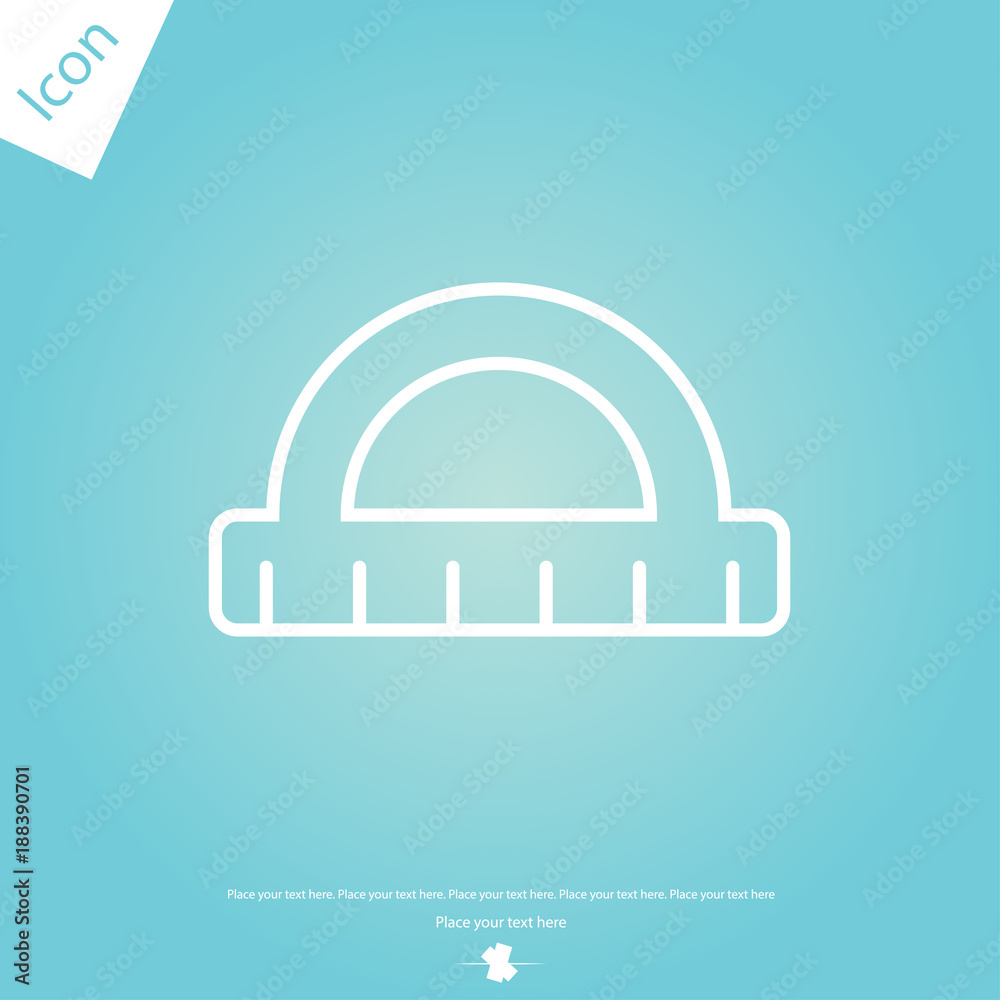 Protractor line icon Protractor line icon