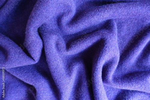 Rumpled violet thin simple woolen jersey fabric