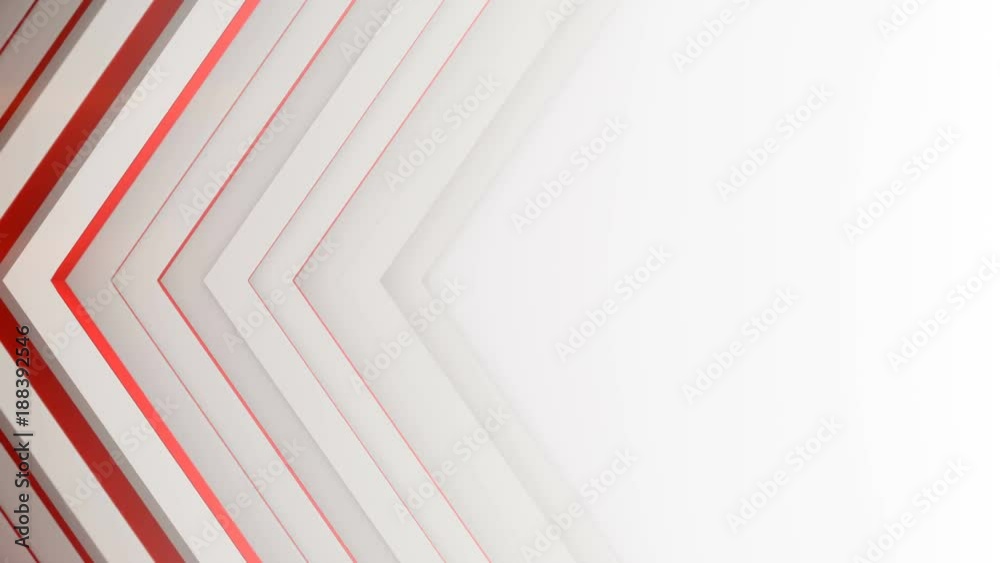 White and red lines 3D render. Computer generated seamless loop smooth animation 4k UHD (3840x2160)
