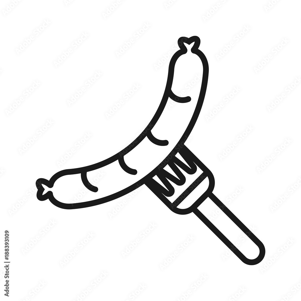thin line sausages icon