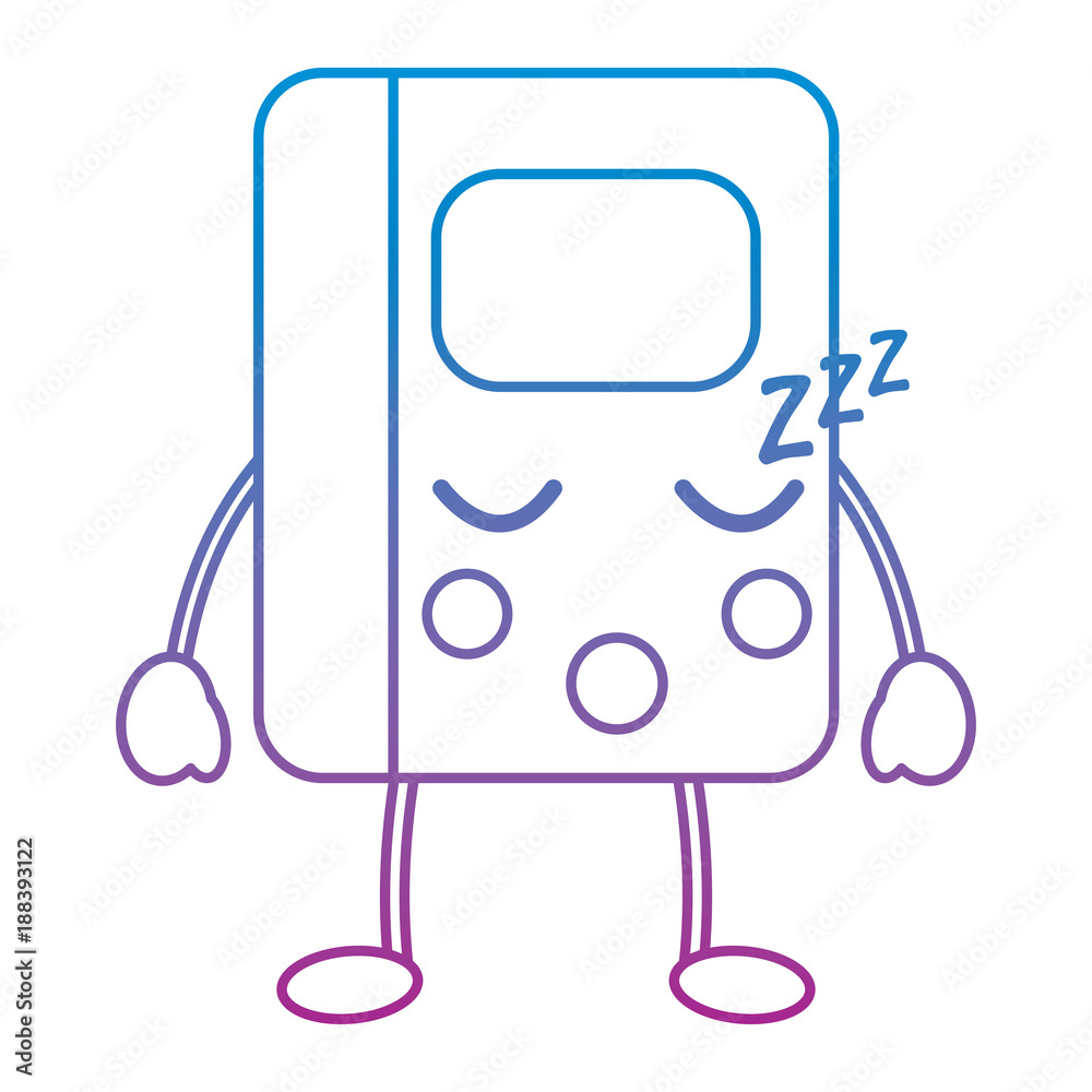 kawaii notebook school cartoon character vector illustration blue and purple line design kawaii notebook school cartoon character vector illustration blue and purple line design