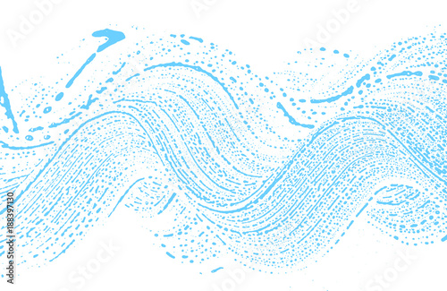 Natural soap texture. Alluring light blue foam trace background. Artistic stunning soap suds. Cleanliness, cleanness, purity concept. Vector illustration.