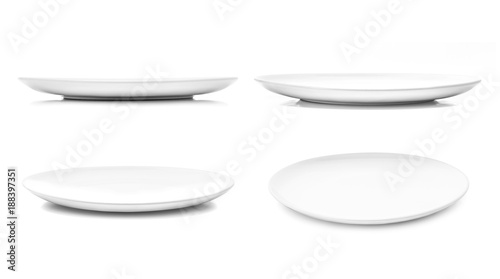 Fotografija white dish or ceramic plate isolated on white background