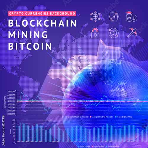 Abstract background on the theme of blockchain and crypto currency