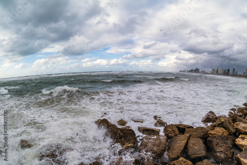 Stormy Mediterranean sea.