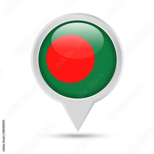 Free Download Bangladesh Flag Round Pin Vector Icon - GFXLoad