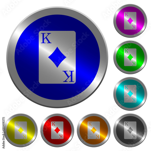 King of diamonds card luminous coin-like round color buttons