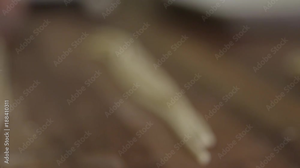 Chef prepares spaghetti on counter, close up Chef prepares spaghetti on counter, close up