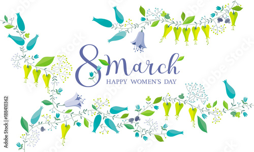 8 March flower greeting card