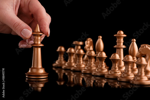 Start of the game with gold chess